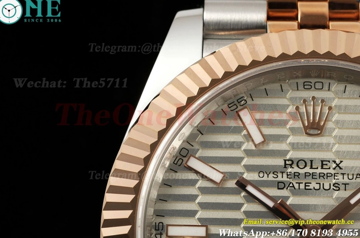 126331 A3235 Datejust Silver EWEF Textured 41mm Jub Stk SS RG 0325